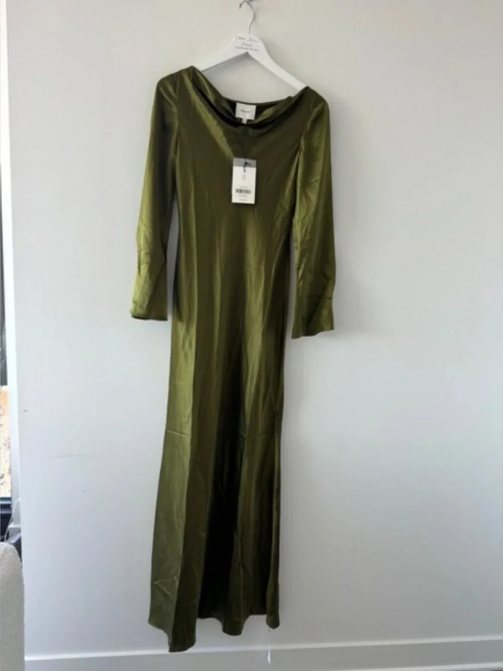 REFORMATION NWT Pike Silk Maxi Dress in Moss - Picture 6 of 14